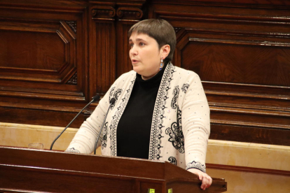 La diputada de ERC Montserrat Fornells durante el debate