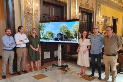 Recreació virtual del que serà el vestíbul principal del nou Palau de Vidre.