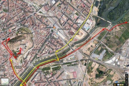 El recorrido de la Pujada a la Seu Vella de Lleida.