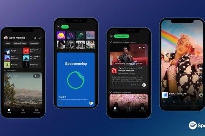Nuevo diseño de interfaz de Spotify con nuevas funciones.