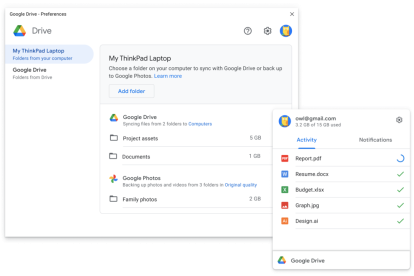 L'aplicació Google Drive per a ordinadors
