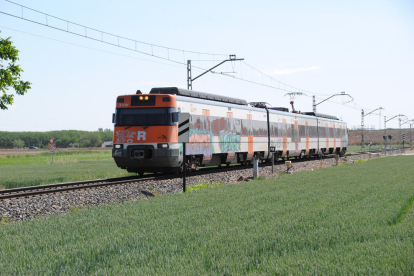 Imatge del tren parat al lloc en el qual es va produir l’incident.
