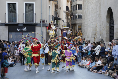 La Banda Municipal de Lleida, ahir a la plaça Sant Joan.