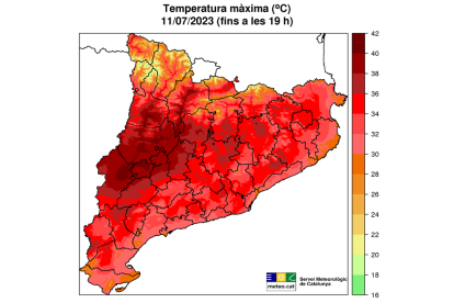 Temperatures màximes de l'11 de juliol fins a les 19h.