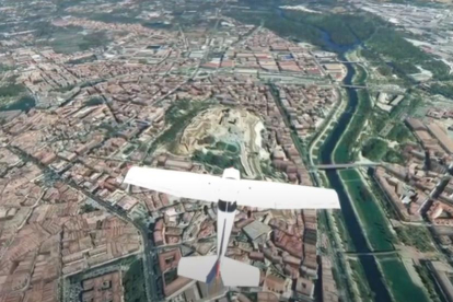 Lleida, a vista de Flight Simulator