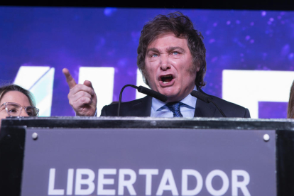 El economista Javier Milei, al término de las elecciones primarias.