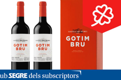 Lots de dos ampolles de vi negre Gotim Bru, ideal per acompanyar carns vermelles, llegums i arrossos.