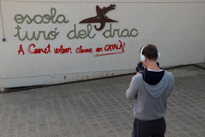 Imagen de archivo de un mural de una escuela de Canet. 