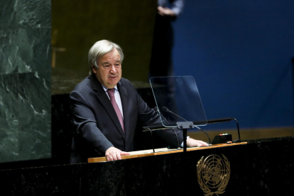 António Guterres ayer en la Asamblea General de la ONU.