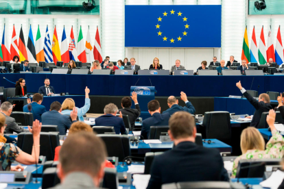 Votació del ple del Parlament Europeu a Estrasburg