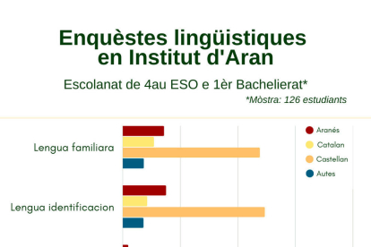 Un gráfico de la encuesta realizada a estudiantes de la Val d'Aran.