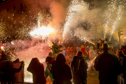 Un moment en què els Diables de Lleida van encendre les torxes.