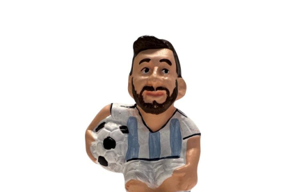 Figurita del 'caganer' de Messi con la camiseta de Argentina