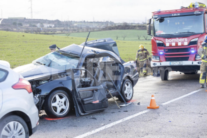 Fotografia de l'accident a la L-311 a Cervera