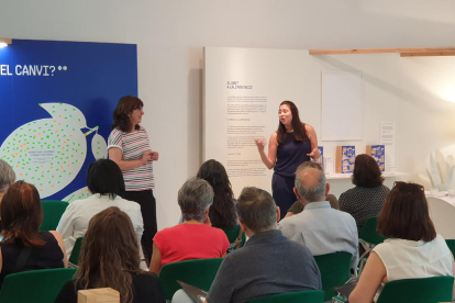 Teresa Farré i Lourdes Tecchia, ahir durant la jornada.