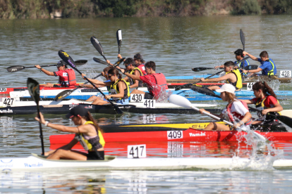 Un moment de les competicions que es van celebrar ahir a Mequinensa.