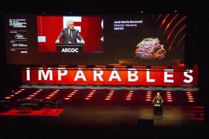 El director general d’Aecoc, José María Bonmatí, a l’inici del congrés sota el lema ‘Imparables’.