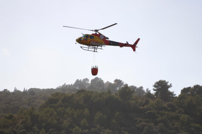 Imatge d’un helicòpter bombarder d’aigua.