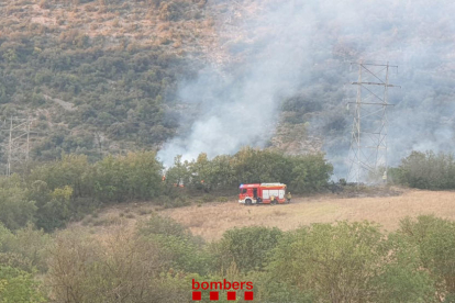 Incendi forestal al nucli de la Maçana, a Camarasa