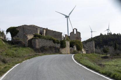 Molins de vent entre Talavera i Santa Coloma de Queralt.