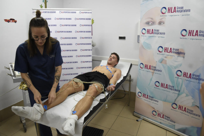 Iñaki Álvarez, durante la revisión médica de ayer.