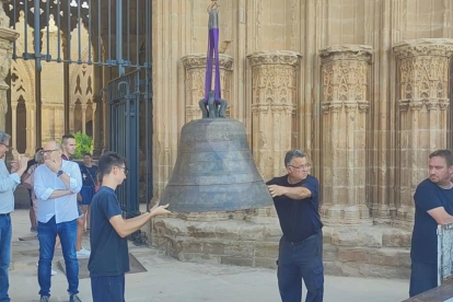 La campana Mònica torna a Lleida després de ser restaurada a Àustria