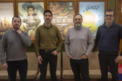 Gurrea i Folguera (centre), ahir amb el regidor Carlos Vílchez i Pere Aumedes, del Circuit Urgellenc.