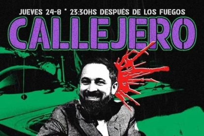 El cartel en el que aparece Santiago Abascal con un tiro en la nuca. REDES SOCIALES