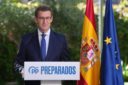 El líder del PP, Alberto Núñez Feijóo, haciendo el balance del curso político Fecha de publicación: jueves 28 de julio del 2022, 11:21 Localización: Madrid Autor: