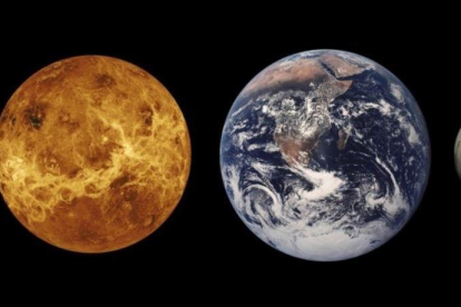 Els quatre planetes terrestres: Mercuri, Venus, Terra i Mart.