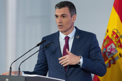 El presidente del Gobierno, Pedro Sánchez, comparece en rueda de prensa este martes tras el último Consejo de Ministros.