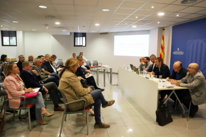 Reunión de la Comisión de Coordinación de Campaña Agraria celebrada en la Delegación del Govern en Lleida.