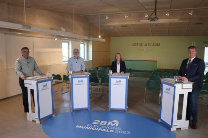 Gispert, Noguera, Palau i Roig, durant el debat electoral.