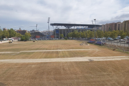 Una vista del estado del campo Annex ayer.