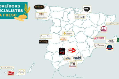 Mapa de proveedores de pan de Mercadona.