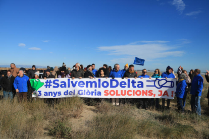 La plataforma va convocar una concentració en el tercer aniversari del temporal Glòria.