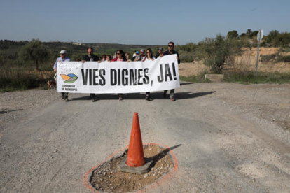 Protesta per reclamar l’Eix de les Garrigues i carreteres dignes.