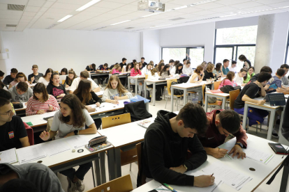 Alumnos en una clase de la facultad de Educación el pasado mes de octubre.