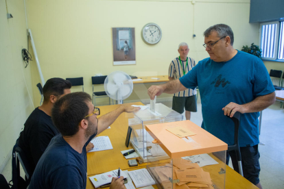 Un col·legi electoral a Lleida ciutat aquest diumenge 23 de juliol.