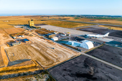 La zona de l’aeroport d’Alguaire on s’executen les obres.