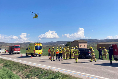 La dona ferida va ser evacuada en un helicòpter medicalitzat.