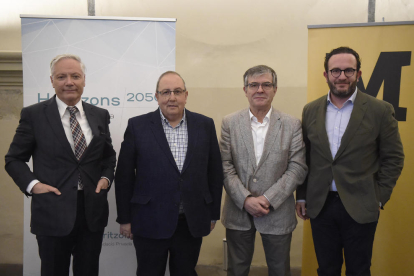 Sebastià Petit, Antoni Gelonch, Josep Giralt y Marc Cerón, ayer en la presentación en el Museu de Lleida.