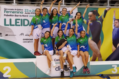 Una gimnasta realiza un ejercicio durante la jornada de ayer en el pabellón Barris Nord.