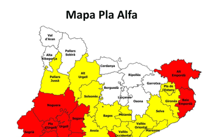 Mapa de risc d'incendi forestal del 24 de juliol.