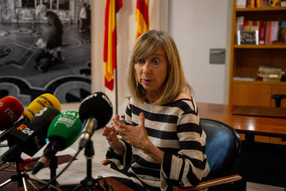 La presidenta de l’Audiència, Lucía Jiménez, va fer ahir balanç de l’any 2022.