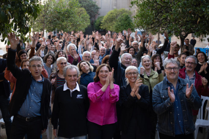 Ada Colau en un acte electoral a Barcelona.