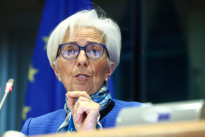 Christine Lagarde, en la comisión de Asuntos Económicos y Monetarios del Parlamento Europeo.
