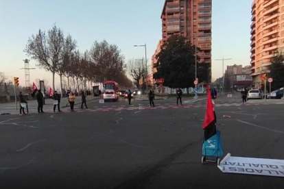 Una imatge de la protesta educativa aquest dijous a Lleida.