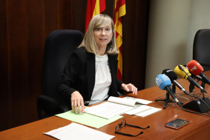 La presidenta de l’Audiència, Lucía Jiménez, va presentar ahir la Memòria judicial de l’any 2021