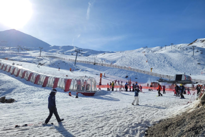 Las pistas de Baqueira durante la jornada de ayer.